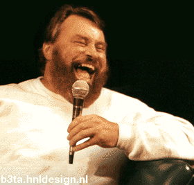 Brian Blessed enjoys the mike (animated)